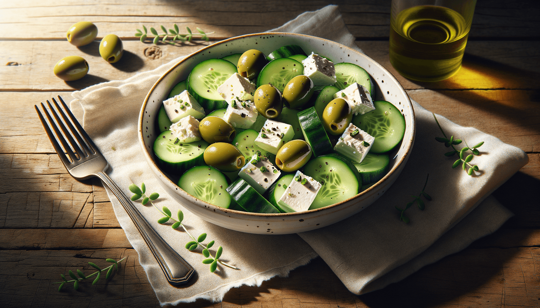 Greek Cucumber Salad with Feta and Olives