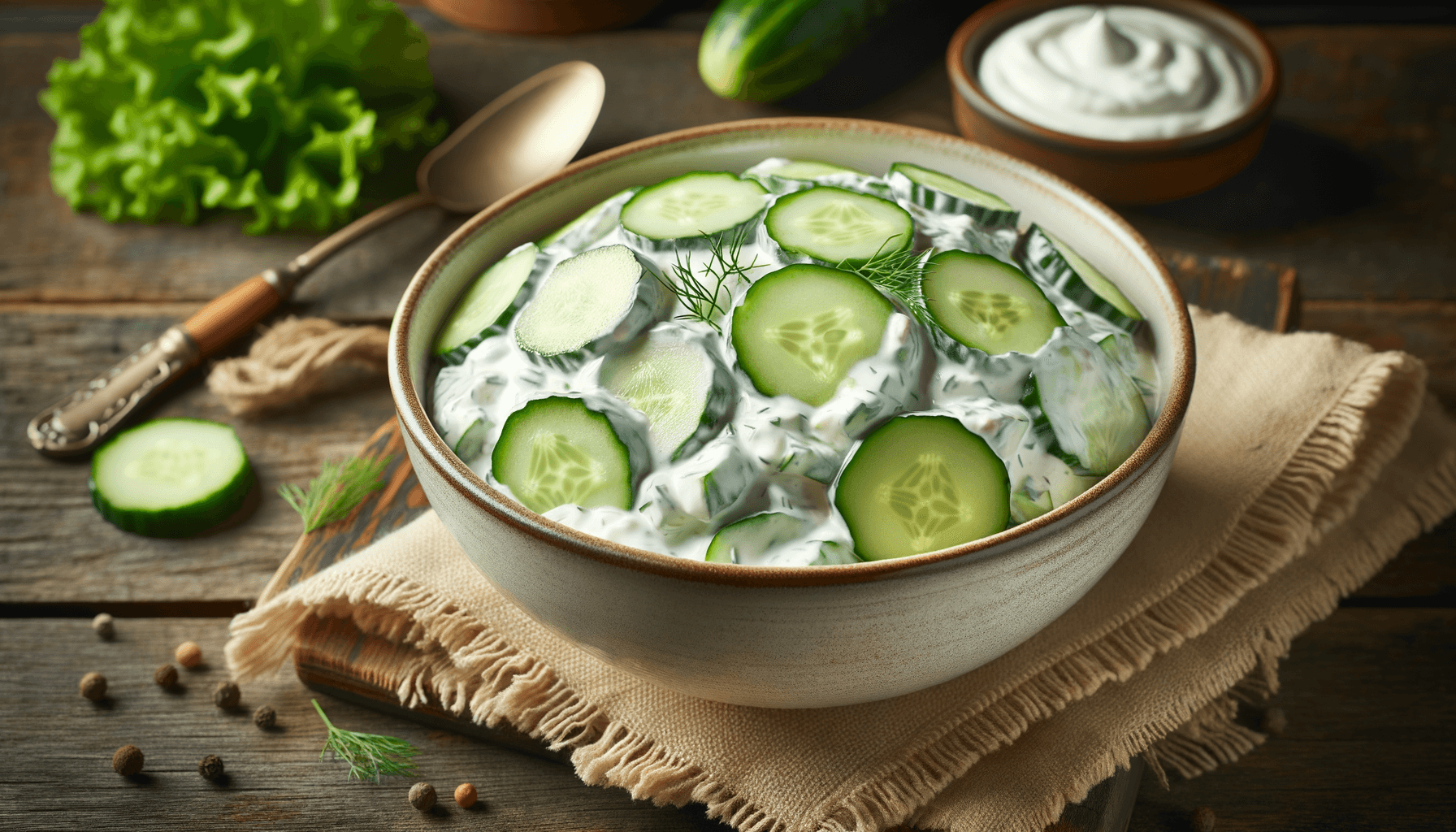 Creamy Cucumber Salad with Sour Cream Flavor