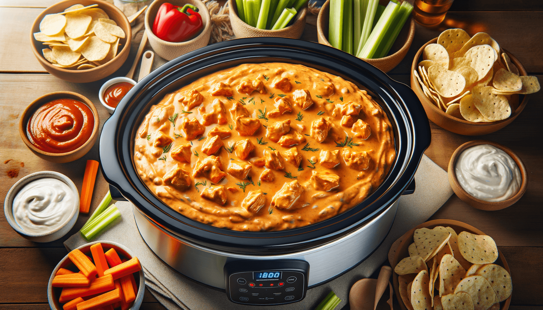 Slow Cooker Buffalo Chicken Dip for Parties