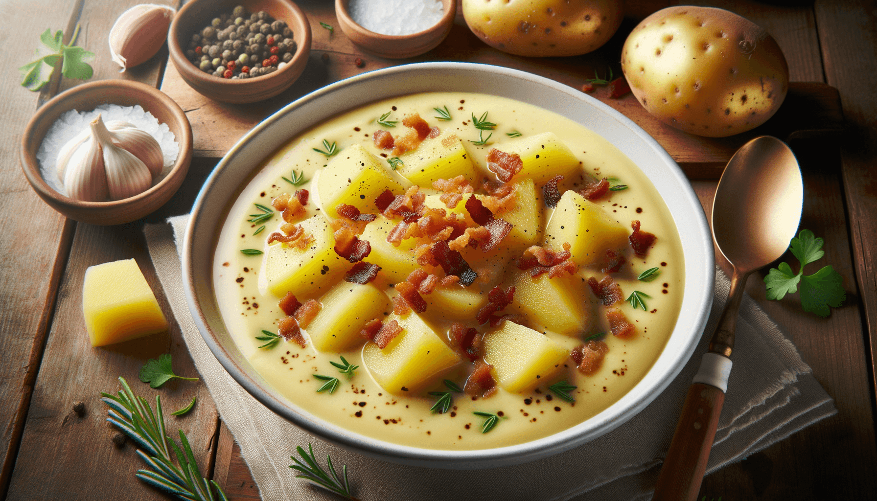 Hearty Potato Soup with Bacon for Extra Flavor